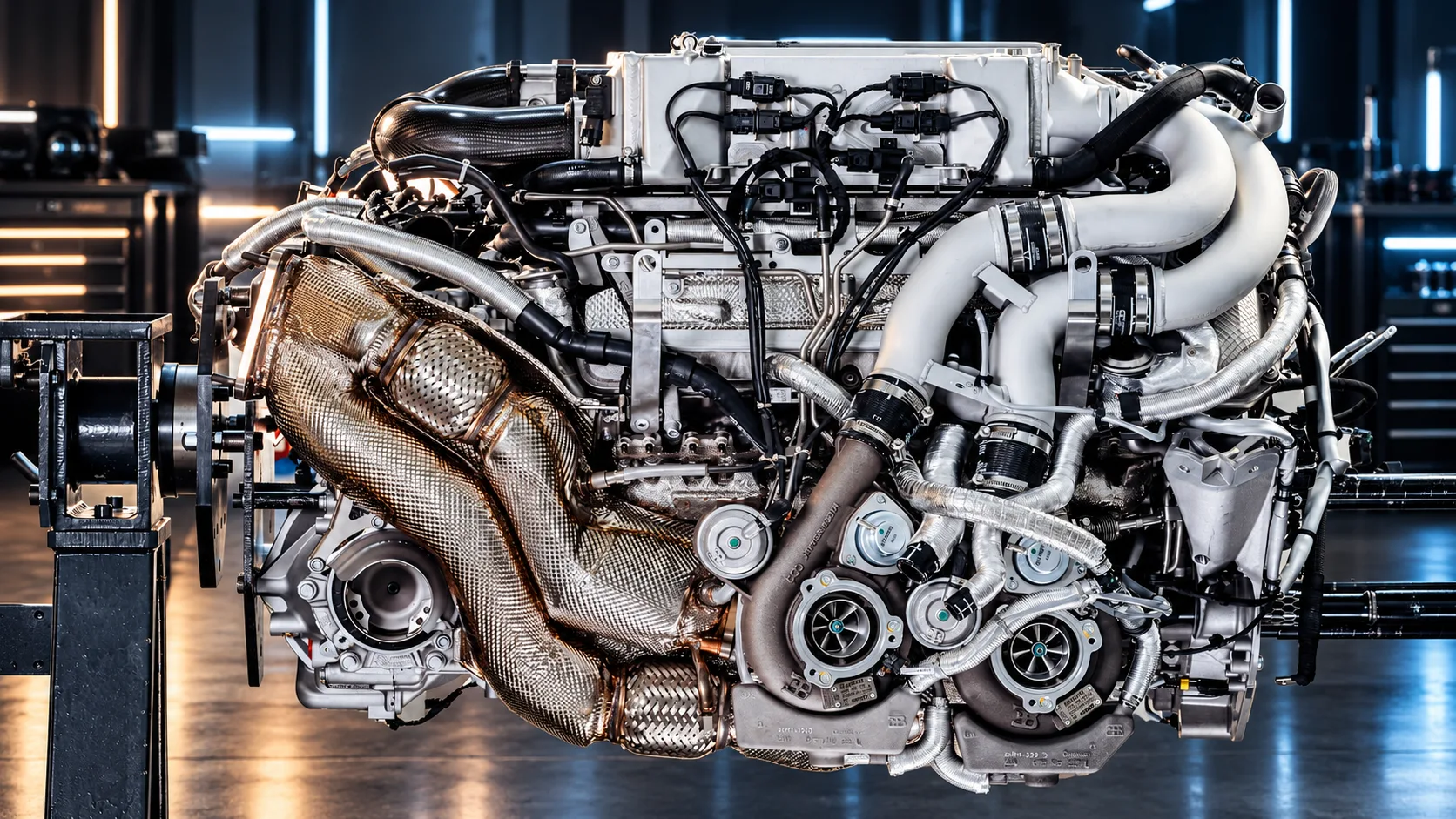 W16 engine with four turbochargers